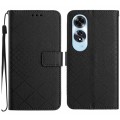 For OPPO A60 4G Rhombic Grid Texture Leather Phone Case(Black)