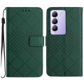 For vivo Y200e 5G/Y100 5G IDN/V30 Lite 5G India Rhombic Grid Texture Leather Phone Case(Green)