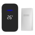C302B One to One Home Wireless Doorbell Temperature Digital Display Remote Control Elderly Pager, EU