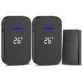 C302B One to Two Home Wireless Doorbell Temperature Digital Display Remote Control Elderly Pager, EU