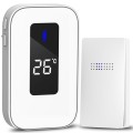 C303B One to One Home Wireless Doorbell Temperature Digital Display Remote Control Elderly Pager, EU