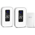C303B One to Two Home Wireless Doorbell Temperature Digital Display Remote Control Elderly Pager, EU