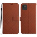 For Samsung Galaxy A03 164mm Rhombic Grid Texture Leather Phone Case(Brown)