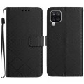 For Samsung Galaxy A12 5G/4G / M12 / F12 Rhombic Grid Texture Leather Phone Case(Black)