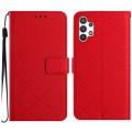 For Samsung Galaxy A13 4G Rhombic Grid Texture Leather Phone Case(Red)