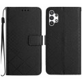 For Samsung Galaxy A13 4G Rhombic Grid Texture Leather Phone Case(Black)