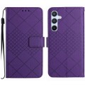 For Samsung Galaxy A13 5G / A04s / A04 4G Rhombic Grid Texture Leather Phone Case(Purple)