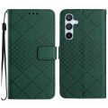 For Samsung Galaxy A15 Rhombic Grid Texture Leather Phone Case(Green)