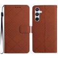 For Samsung Galaxy A15 Rhombic Grid Texture Leather Phone Case(Brown)