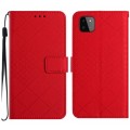 For Samsung Galaxy A22 5G Rhombic Grid Texture Leather Phone Case(Red)