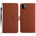 For Samsung Galaxy A22 5G Rhombic Grid Texture Leather Phone Case(Brown)