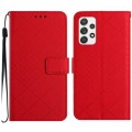 For Samsung Galaxy A23 4G / 5G / M23 5G Rhombic Grid Texture Leather Phone Case(Red)