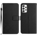 For Samsung Galaxy A23 4G / 5G / M23 5G Rhombic Grid Texture Leather Phone Case(Black)