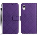 For Samsung Galaxy A23 5G JP Rhombic Grid Texture Leather Phone Case(Purple)
