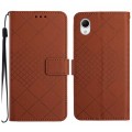 For Samsung Galaxy A23 5G JP Rhombic Grid Texture Leather Phone Case(Brown)