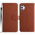 For Samsung Galaxy A32 5G / M32 5G Rhombic Grid Texture Leather Phone Case(Brown)