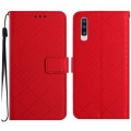 For Samsung Galaxy A50 / A50s / A30s Rhombic Grid Texture Leather Phone Case(Red)