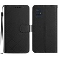 For Samsung Galaxy A51 4G / M40S Rhombic Grid Texture Leather Phone Case(Black)