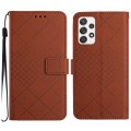 For Samsung Galaxy A52 / A52s Rhombic Grid Texture Leather Phone Case(Brown)