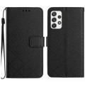 For Samsung Galaxy A53 5G Rhombic Grid Texture Leather Phone Case(Black)