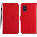 For Samsung Galaxy A71 4G Rhombic Grid Texture Leather Phone Case(Red)