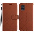 For Samsung Galaxy A71 4G Rhombic Grid Texture Leather Phone Case(Brown)