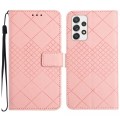 For Samsung Galaxy A72 4G / 5G Rhombic Grid Texture Leather Phone Case(Pink)