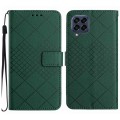For Samsung Galaxy M33 5G Rhombic Grid Texture Leather Phone Case(Green)