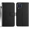 For Samsung Galaxy M33 5G Rhombic Grid Texture Leather Phone Case(Black)