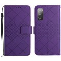 For Samsung Galaxy S20 FE 4G / 5G / 2022 Rhombic Grid Texture Leather Phone Case(Purple)