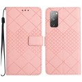 For Samsung Galaxy S20 FE 4G / 5G / 2022 Rhombic Grid Texture Leather Phone Case(Pink)