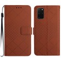 For Samsung Galaxy S20+ Rhombic Grid Texture Leather Phone Case(Brown)