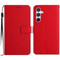 For Samsung Galaxy S24+ 5G Rhombic Grid Texture Leather Phone Case(Red)