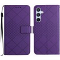 For Samsung Galaxy M15 5G Rhombic Grid Texture Leather Phone Case(Purple)