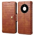 For Huawei Mate 40 Pro Denior Crocodile Texture Oil Edge Leather Phone Case(Brown)