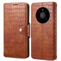 For Huawei Mate 40 Denior Crocodile Texture Oil Edge Leather Phone Case(Brown)