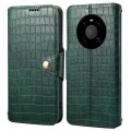For Huawei Mate 40 Denior Crocodile Texture Oil Edge Leather Phone Case(Green)