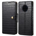 For Huawei Mate 30 Pro Denior Crocodile Texture Oil Edge Leather Phone Case(Black)