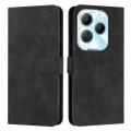 For Infinix Hot 40 / 40 Pro Skin Feel Heart Embossed Leather Phone Case with Long Lanyard(Black)