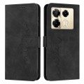 For Infinix Note 40 Pro 4G / 5G Skin Feel Heart Embossed Leather Phone Case with Long Lanyard(Black)