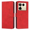 For Infinix Note 40 Pro 4G / 5G Skin Feel Heart Embossed Leather Phone Case with Long Lanyard(Red)