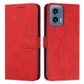 For Motorola Moto G Play 5G 2024/Moto G 5G 2024 Skin Feel Heart Embossed Leather Phone Case with Lon