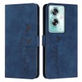 For OPPO A79 5G Skin Feel Heart Embossed Leather Phone Case with Long Lanyard(Blue)