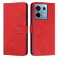 For Xiaomi Redmi Note 13 Pro 4G Global Skin Feel Heart Embossed Leather Phone Case with Long Lanyard