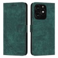 For itel A70 Skin Feel Stripe Pattern Leather Phone Case with Lanyard(Green)