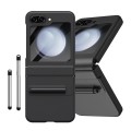 For Samsung Galaxy Z Flip5 PU + PC Full Coverage Phone Case with Pen/Pen Slots(Black)
