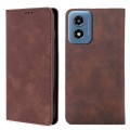 For Motorola Moto G Play 4G 2024 Skin Feel Magnetic Leather Phone Case(Dark Brown)