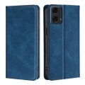 For Motorola Moto G24 4G Skin Feel Magnetic Leather Phone Case(Blue)