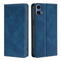 For Motorola Moto G34 5G Skin Feel Magnetic Leather Phone Case(Blue)