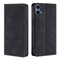 For Motorola Moto G34 5G Skin Feel Magnetic Leather Phone Case(Black)